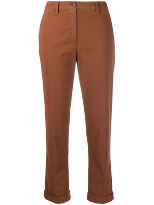 Укороченные брюки прямого кроя Aspesi. Цвет: коричневый