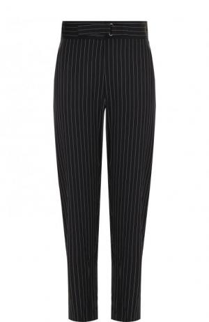 Укороченные шерстяные брюки в полоску Stella McCartney. Цвет: темно-синий