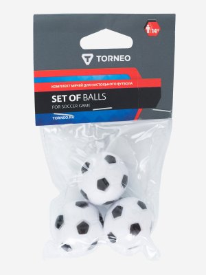 Комплект мячей для настольного футбола 3 шт. , Белый Torneo. Цвет: белый