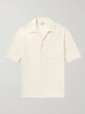 Рубашка Slim Fit из смесового хлопка и букле ALTEA, кремовый Altea