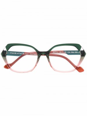 Two-tone round-frame glasses Face À. Цвет: зеленый