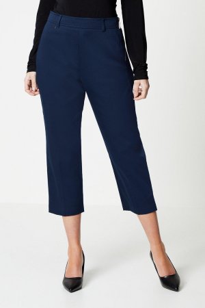 Укороченные эластичные брюки Petite с боковой молнией , темно-синий Wallis