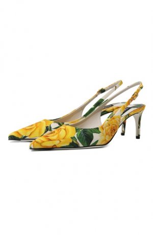Текстильные туфли Lollo Dolce & Gabbana. Цвет: жёлтый