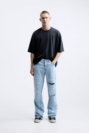Рваные джинсы в стиле пэчворк Zara