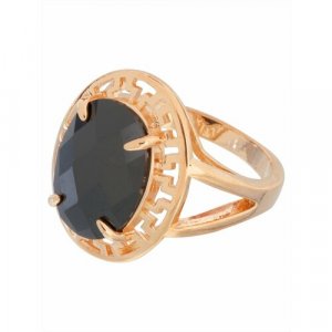 Кольцо помолвочное , фианит, размер 18, черный Lotus Jewelry. Цвет: черный
