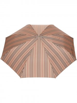 Складной зонт в полоску Icon Stripe Burberry. Цвет: нейтральные цвета