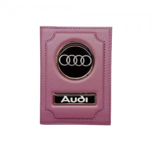 Обложка для автодокументов 1-6-918, розовый Audi