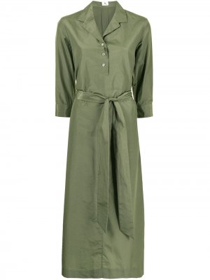 Платье-рубашка миди с поясом Colombo. Цвет: зеленый