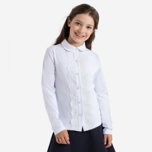 Школьная блуза , размер 152, белый Kapika. Цвет: белый/белый-бежевый