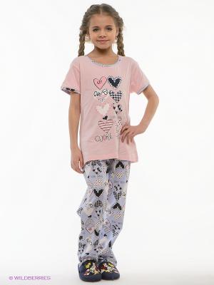 Пижама HAYS. Цвет: бледно-розовый, сиреневый