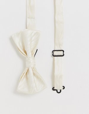 Атласный галстук-бабочка кремового цвета с рисунком зебра -Белый Devils Advocate