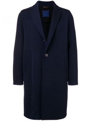 Однобортное пальто Altea. Цвет: синий