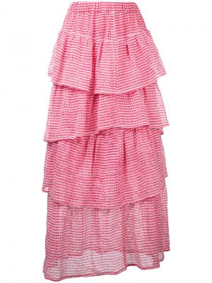 Длинная многоярусная юбка Tsumori Chisato. Цвет: красный