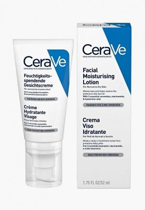 Лосьон для лица CeraVe увлажняющий нормальной и сухой кожи, 52 мл.. Цвет: белый