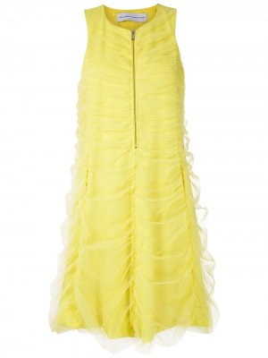 Платье из тюля с драпировкой Gloria Coelho. Цвет: желтый