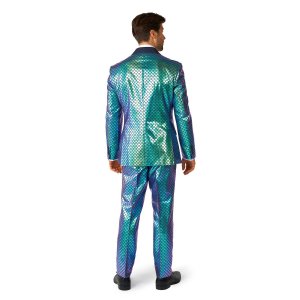 Мужской костюм в стиле металлик с рыбьей чешуей OppoSuits