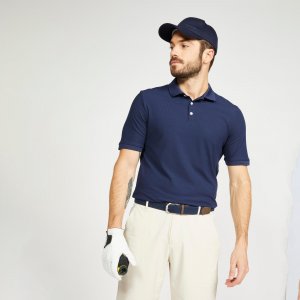 Рубашка-поло с короткими рукавами Decathlon Golf Ww500, темно-синий INESIS