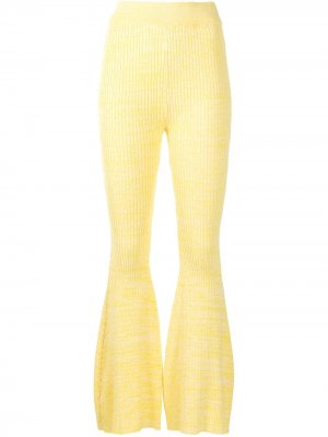 Расклешенные брюки в рубчик Anna Quan. Цвет: желтый