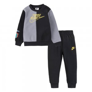 Костюм для малышей Sportswear Amplify Fleece Crew and Joggers Set Nike. Цвет: черный