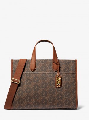 Большая сумка-тоут с фирменным логотипом Gigi Empire , коричневый Michael Kors