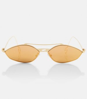 Овальные солнцезащитные очки , золото Fendi