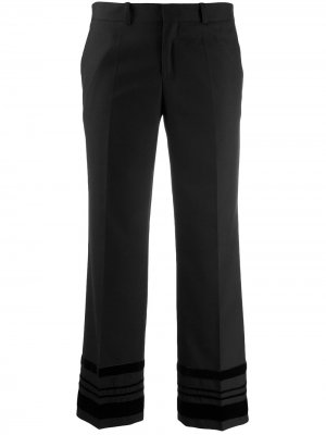 Укороченные брюки с бархатными вставками Each X Other. Цвет: черный