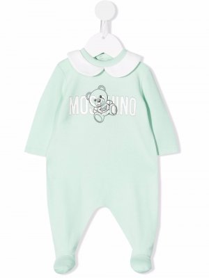 Пижама с логотипом Moschino Kids. Цвет: зеленый