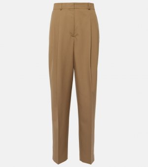 Прямые брюки со складками Toteme, бежевый Totême