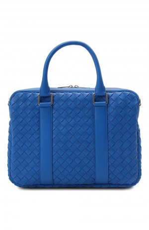 Кожаная сумка для ноутбука Bottega Veneta. Цвет: синий