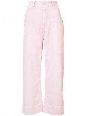 Широкие укороченные брюки Apiece Apart. Цвет: розовый и фиолетовый