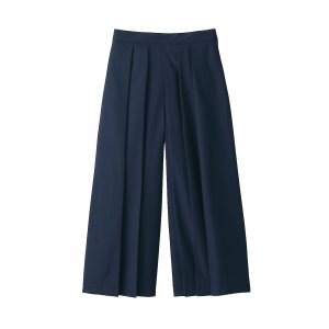 Эластичные брюки, которые легко сохнут MUJI, темно-синий Muji. Цвет: синий