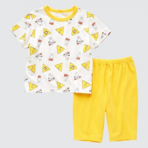 Пижама UNIQLO Тенто Усако-тян с короткими рукавами, желтый