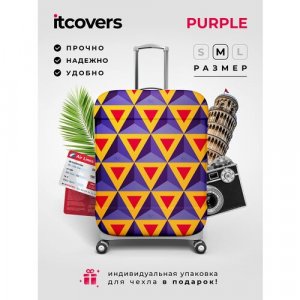 Чехол для чемодана , 80 л, размер M, фиолетовый, оранжевый Fancy Armor. Цвет: фиолетовый