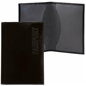 Обложка для паспорта Classic натуральная кожа, тиснение passport, черная (О.1-1) Befler. Цвет: черный