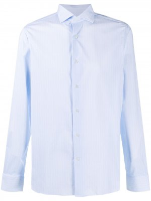Рубашка с длинными рукавами Traiano Milano. Цвет: синий