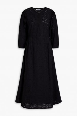 Платье миди Monami из английской вышивки с вышивкой , черный Rodebjer