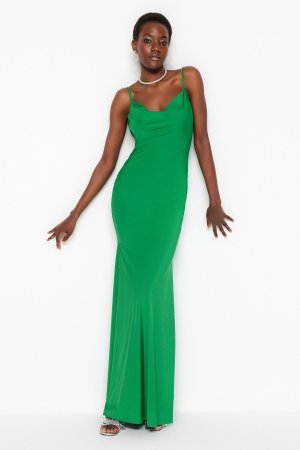 Платье вечернее приталенное , светло-зеленый Trendyol