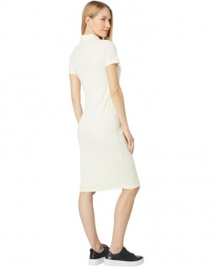 Платье MONROW Flat Rib Short Sleeve Polo Dress, цвет Butter Cream
