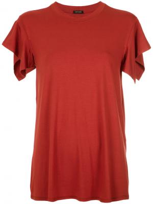 Asymmetric sleeves T-shirt Tufi Duek. Цвет: красный