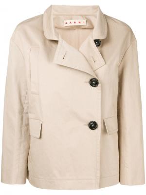 Двубортный пиджак Marni. Цвет: коричневый