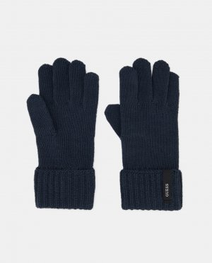 Базовые мужские шерстяные перчатки. , синий Guess
