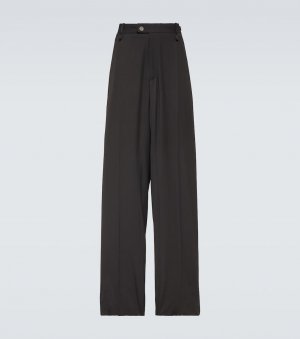 Широкие брюки фигурного кроя из смесовой шерсти , черный Balenciaga