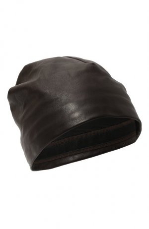 Кожаная шапка Giorgio Armani. Цвет: коричневый
