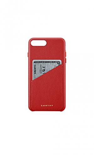Кожаный чехол для iphone 6/7/8 plus карт Casetify. Цвет: красный