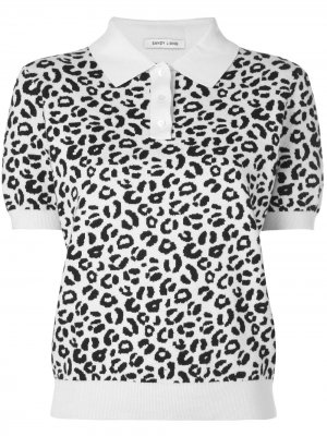 Рубашка-поло с леопардовым принтом Sandy Liang. Цвет: нейтральные цвета