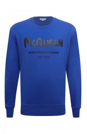 Хлопковый свитшот Alexander McQueen. Цвет: синий