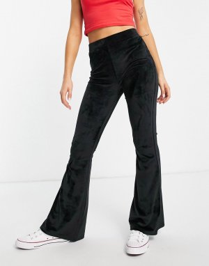 Велюровые брюки клеш -Черный цвет Miss Selfridge