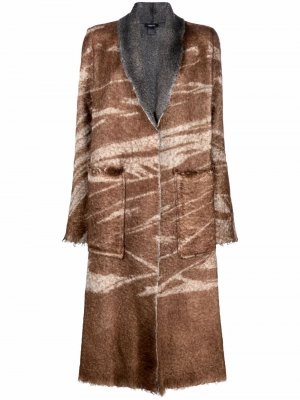 Фактурное пальто в двух тонах Avant Toi. Цвет: коричневый