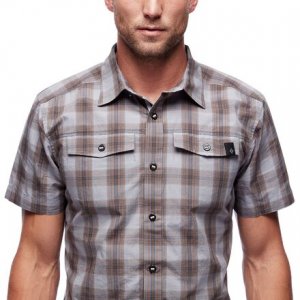 Рубашка с короткими рукавами Benchmark – мужская , цвет Pewter/Dark Curry Plaid Black Diamond