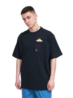 Мужская футболка Cloud Pocket T-Shirt CONVERSE. Цвет: чёрный